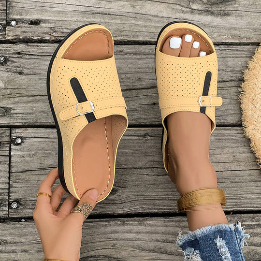 Damen komfortable Riemensandalen mit atmungsaktiven Luftlöchern R&B