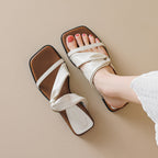 Damen elegante Slide-Sandalen mit modischem Riemendesign und komfortablem Fußbett