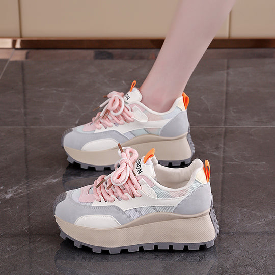 Damen Überdimensionale Plateau Sneakers mit stilvollem Farbverlauf und rutschfester Sohle R&B