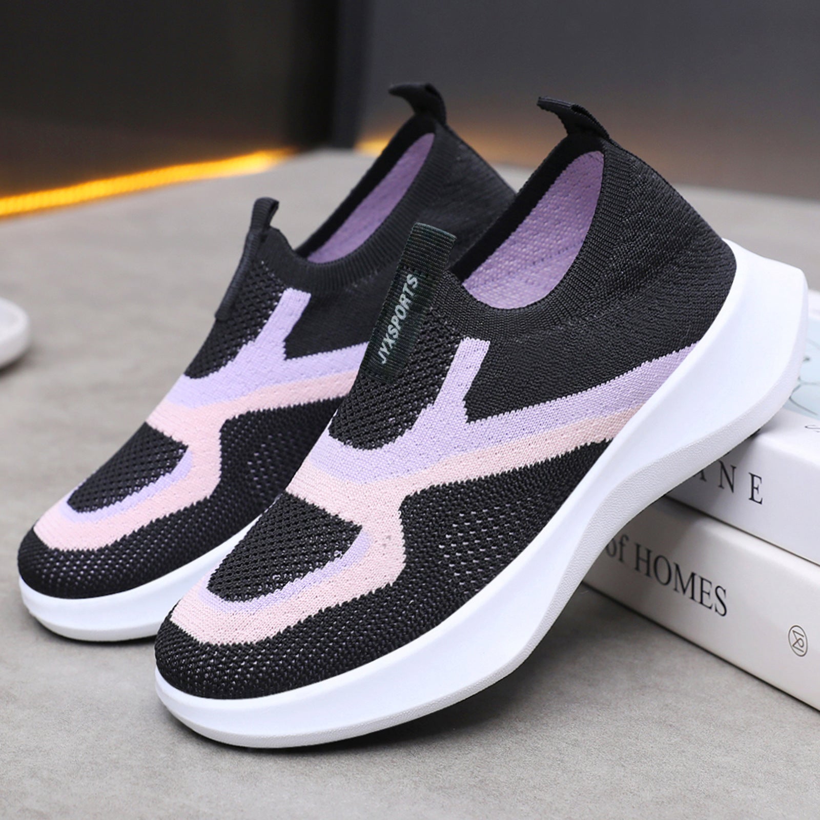 Damen Slip-On Sportschuhe mit atmungsaktivem Obermaterial und dämpfender Sohle R&B