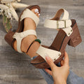 Damen Blockabsatz-Sandalen mit verstellbarem Riemen und eleganten Details