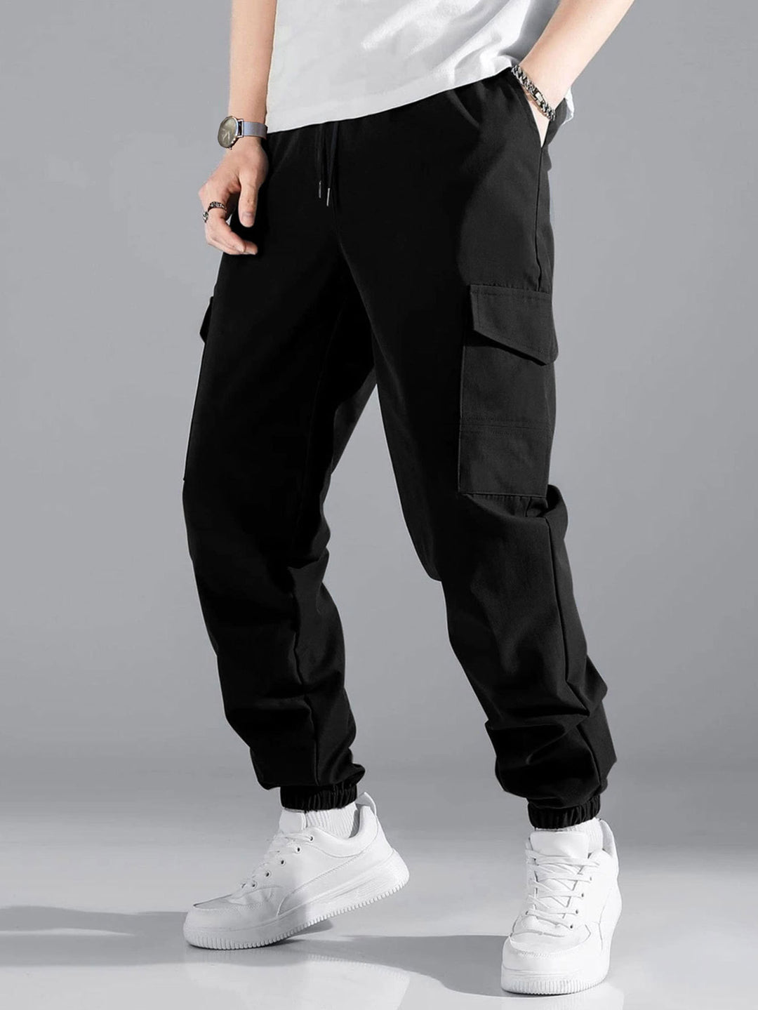 Herren Cargo-Hose mit elastischem Bund und multifunktionalen Taschen R&B