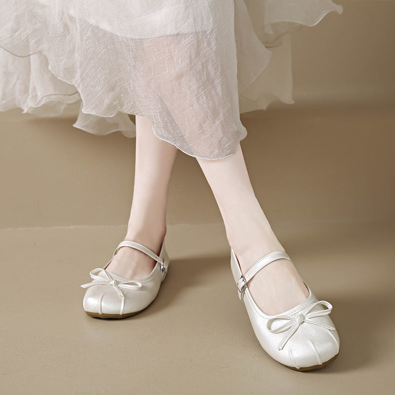 Damen Ballerinas mit verstellbarem Riemen und schickem Schleifen-Detail R&B