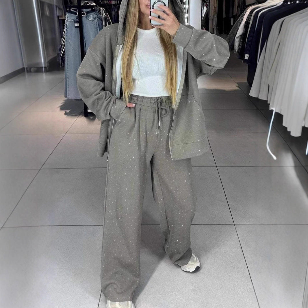 Damen Sportliches Sweat-Outfit mit Kapuze und weiter Passform R&B