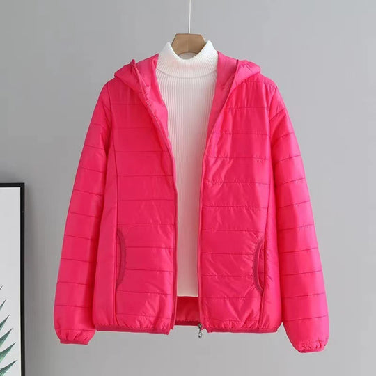Damen gesteppte Übergangsjacke mit praktischen Taschen und Kapuze R&B