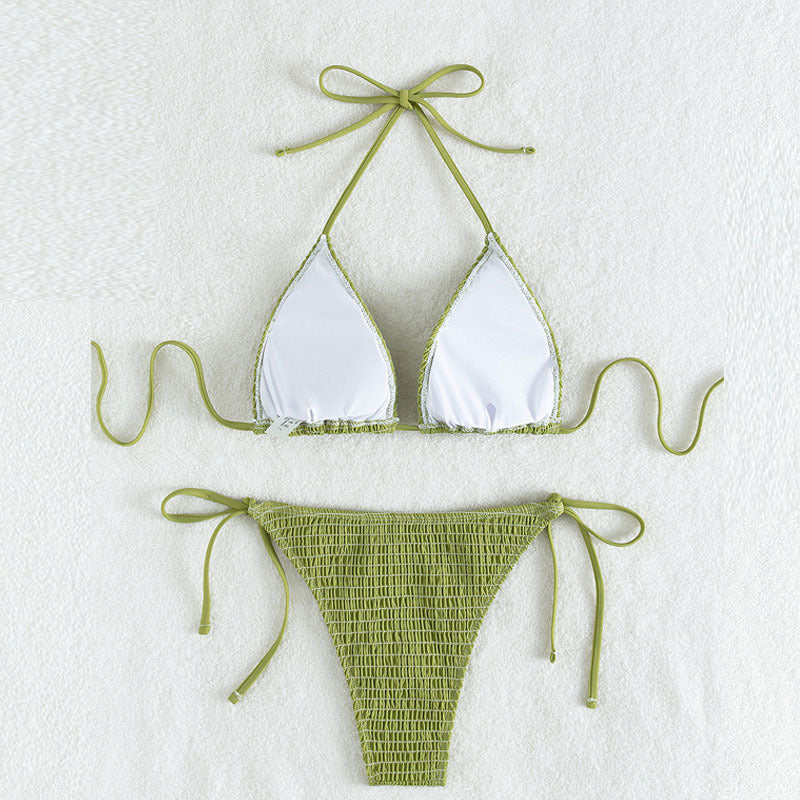 Damen Triangel-Bikini-Set mit schmalem Bund und verstellbaren Trägern R&B