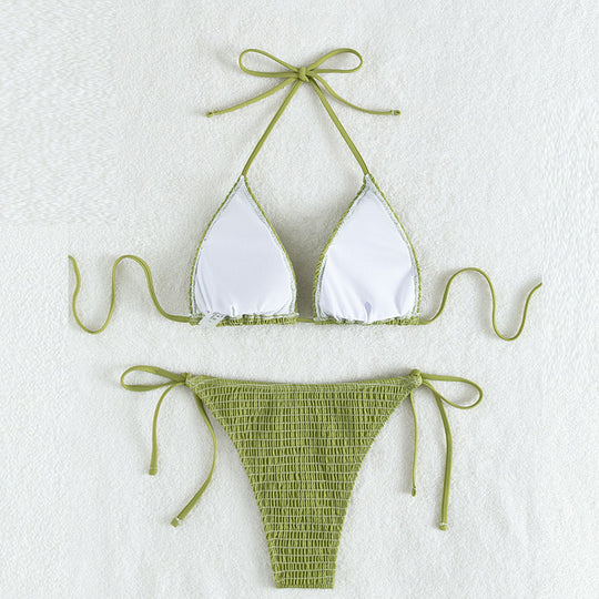 Damen Triangel-Bikini-Set mit schmalem Bund und verstellbaren Trägern R&B