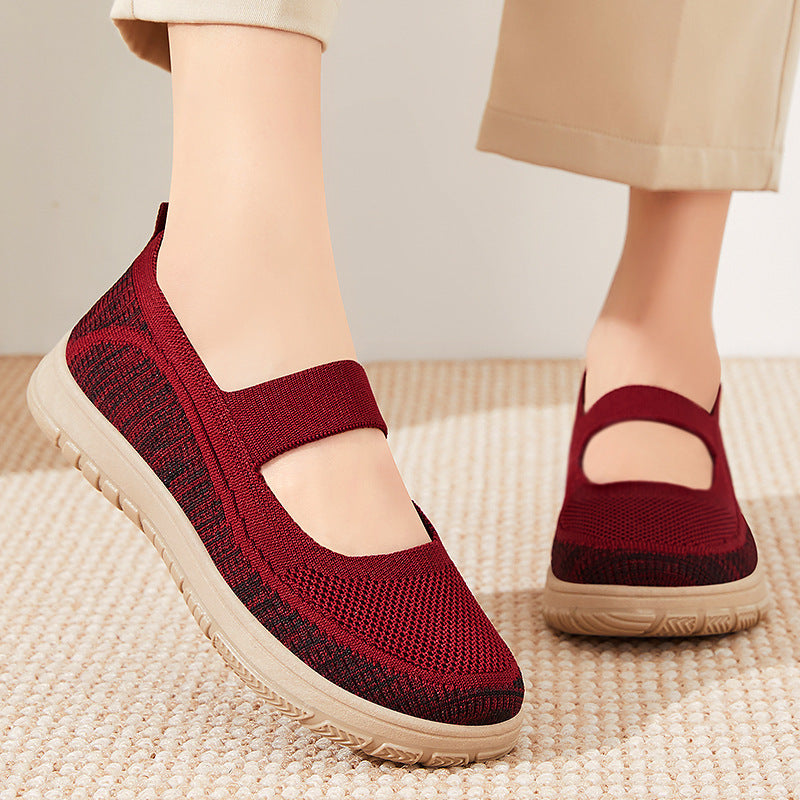 Damen Komfortable Slip-On Sneakers mit elastischem Riemen und atmungsaktivem Obermaterial R&B