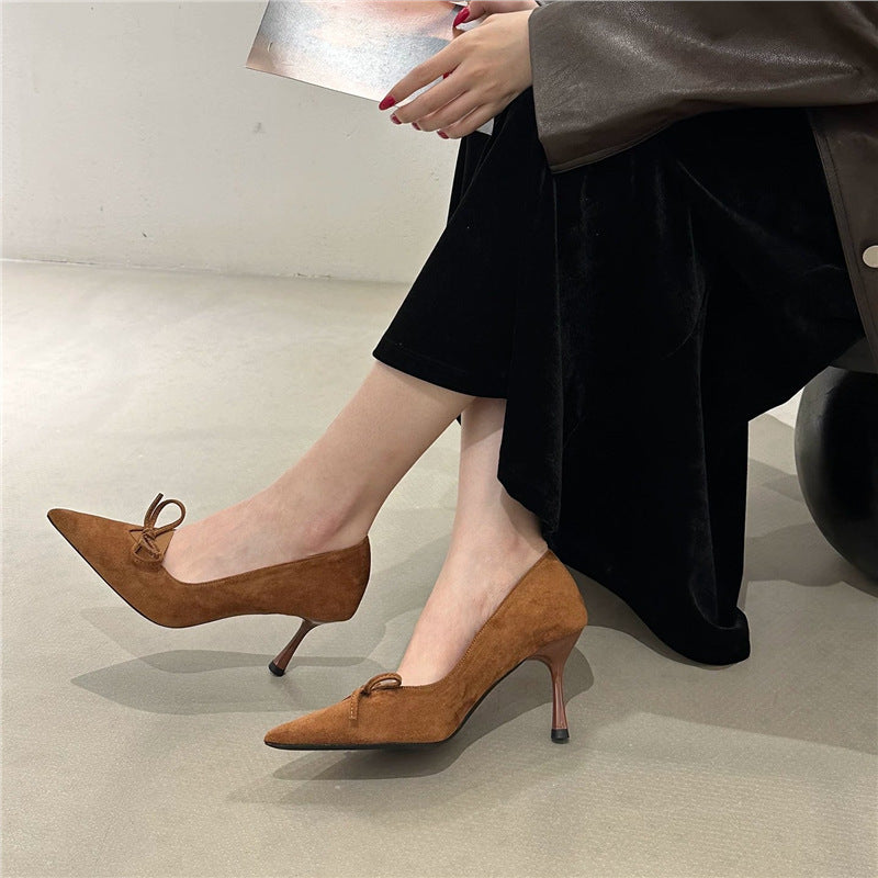 Damen spitze Pumps mit elegantem Schleifendetail R&B
