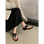 Damen Wedge Zehentrenner-Sandalen mit elegantem Riemendesign R&B