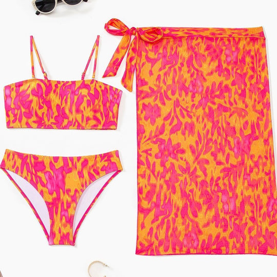 Damen Zweiteiliges Badeanzug-Set mit farbenfrohem Blumenmuster R&B