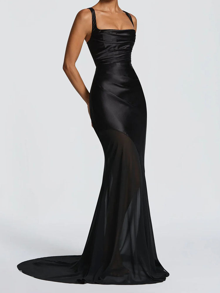 Damen Elegantes Chiffon-Abendkleid mit figurbetontem Schnitt R&B