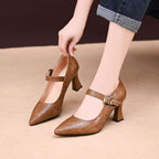 Damen Elegante Mary Jane Pumps mit dezentem Schnallen-Detail R&B