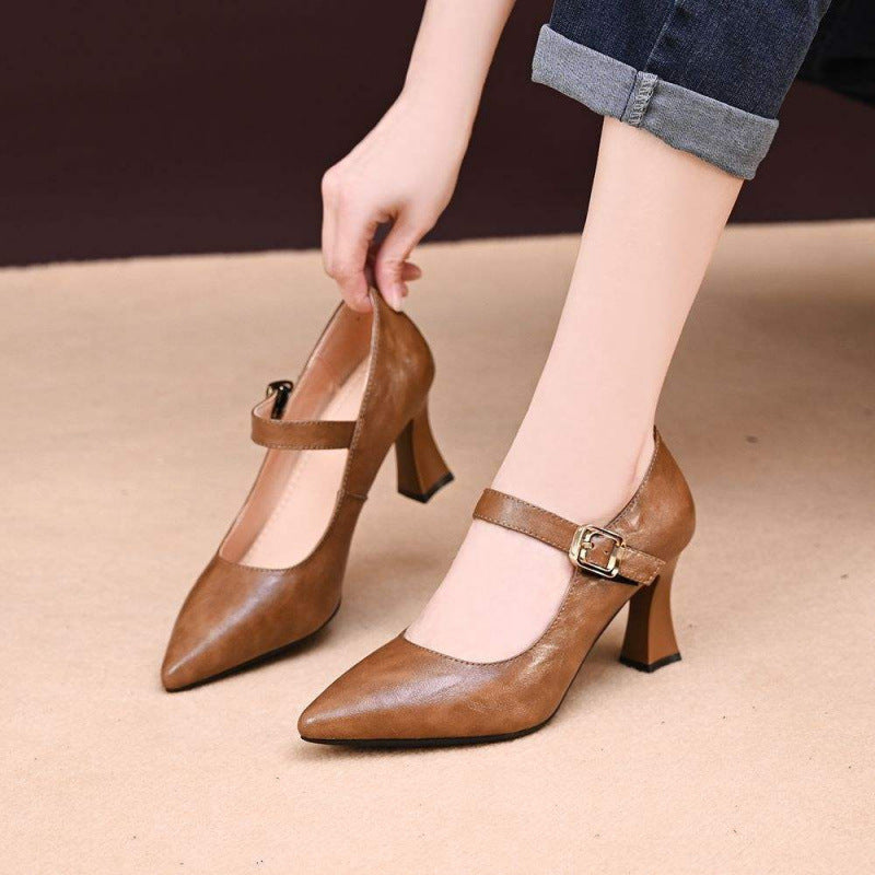 Damen Elegante Mary Jane Pumps mit dezentem Schnallen-Detail R&B