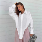 Damen Oversized Hemd mit lässigem Schnitt und modischen Details R&B
