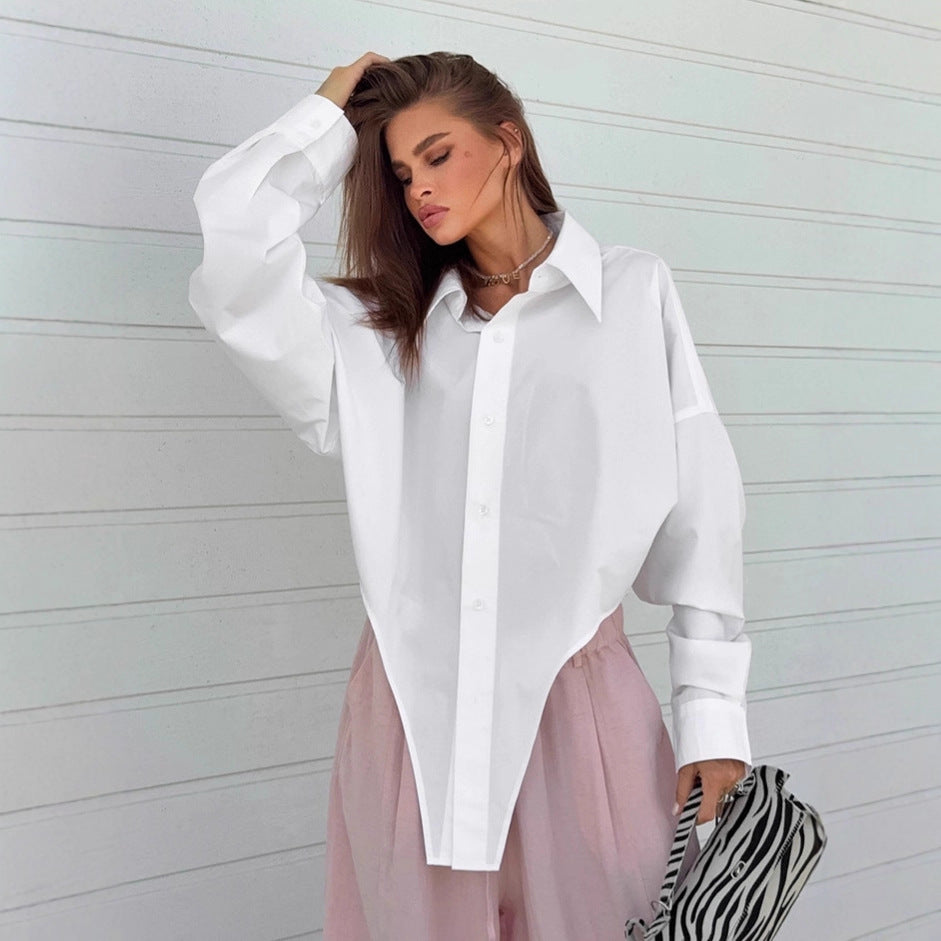 Damen Oversized Hemd mit lässigem Schnitt und modischen Details R&B