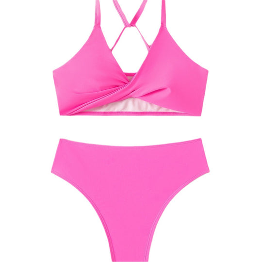 Damen Bikini-Set mit stylischem Sportoberteil und hochgeschnittenem Slip R&B