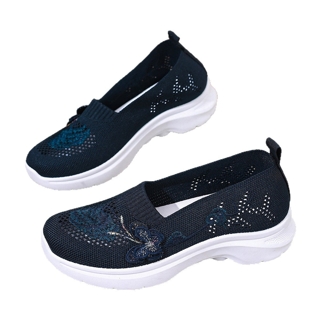 Damen Komfortable und atmungsaktive Slip-On Laufsohle mit floralem Dekor R&B