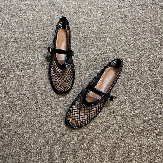Damen atmungsaktive Netz-Mules mit verstellbarem Riemchen R&B