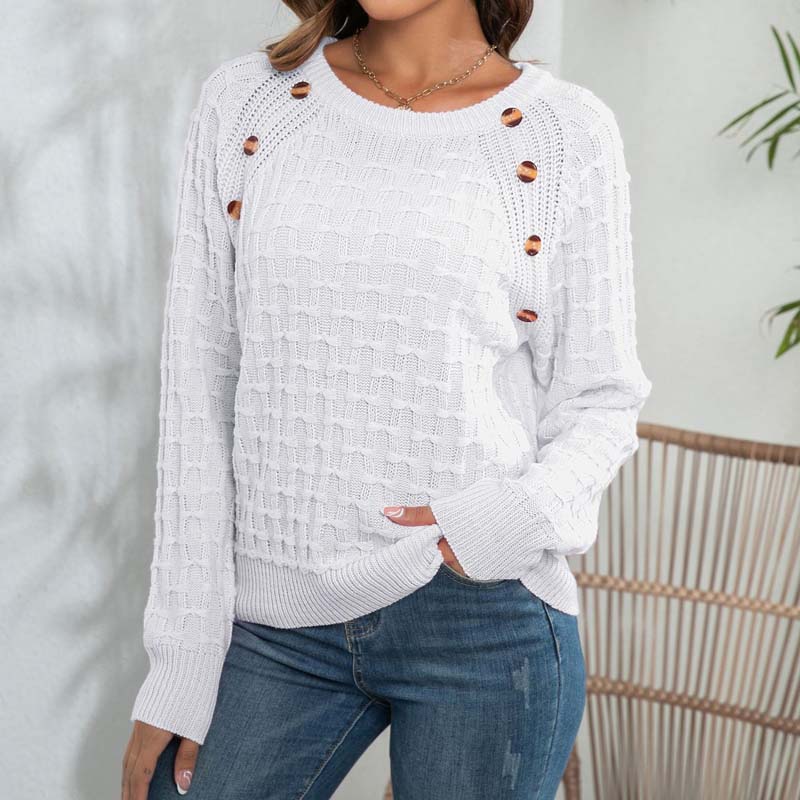 R&B | Weicher Einfarbiger Strickpullover Für Alltag