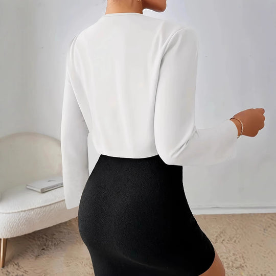Damen Elegante Kurzjacke mit modernem Schnitt und raffinierten Falten R&B