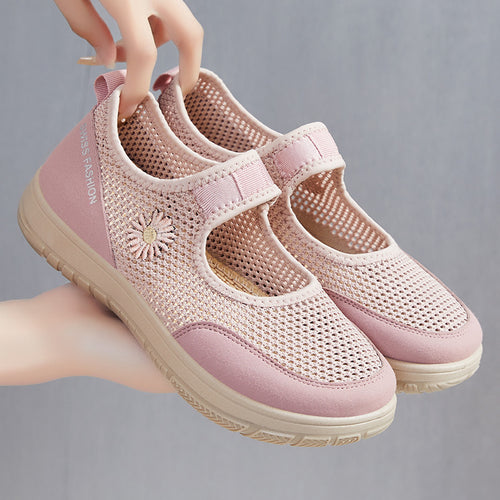 Damen Atmungsaktive Ballerinas mit dekorativem Blumenmuster R&B