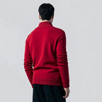 Herren eleganter Pullover mit modernem V-Ausschnitt und feinen Rippdetails R&B
