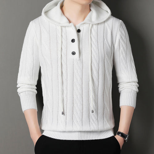 Herren Kapuzenpullover mit strukturierter Strickoptik R&B