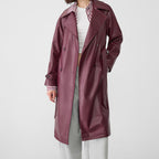 Damen Kunstleder-Trenchcoat mit elegantem Schnitt R&B