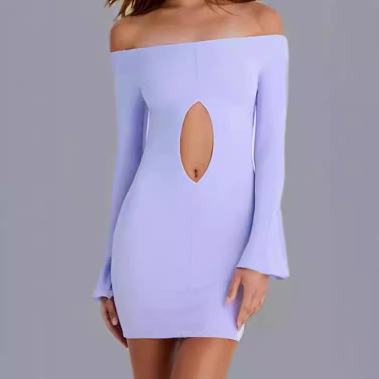 Damen Off-Shoulder Mini-Kleid mit Cut-Out R&B