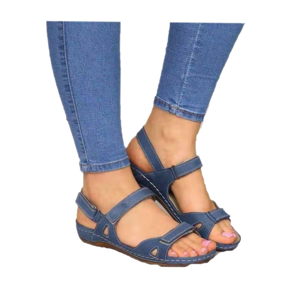 Damen Sportliche Sandalen mit verstellbaren Riemen und ergonomischem Fußbett R&B