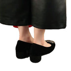 Damen Elegante Ballerinas mit funkelnder Schmuckapplikation R&B