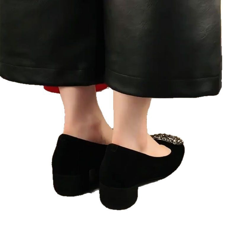 Damen Elegante Ballerinas mit funkelnder Schmuckapplikation R&B