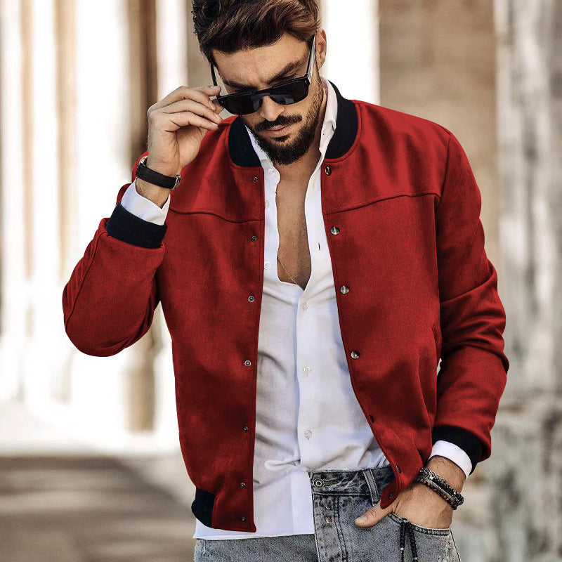 Herren modische Bomberjacke mit praktischen Taschen und elastischen Bündchen R&B