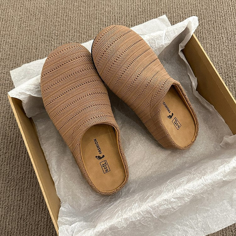 Damen bequeme Slipper aus atmungsaktivem Textilmaterial R&B