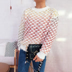 Damen Modischer Strickpullover mit Karo-Muster R&B