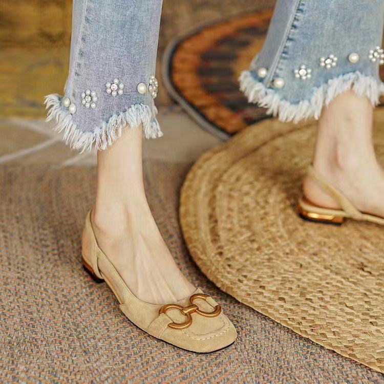 Damen Slingback Ballerinas mit eleganter Schnallen-Applikation