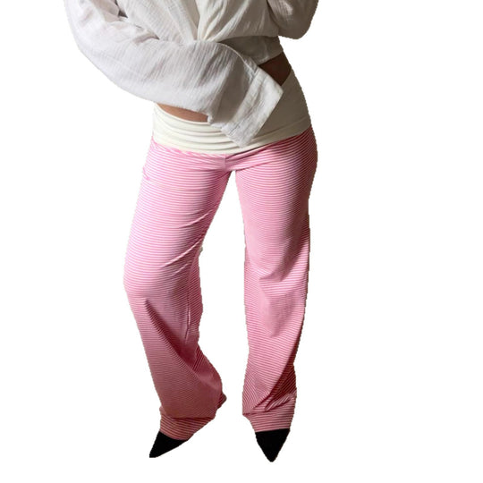 Damen Flared Hose mit feinen Streifen und hohem Bund R&B