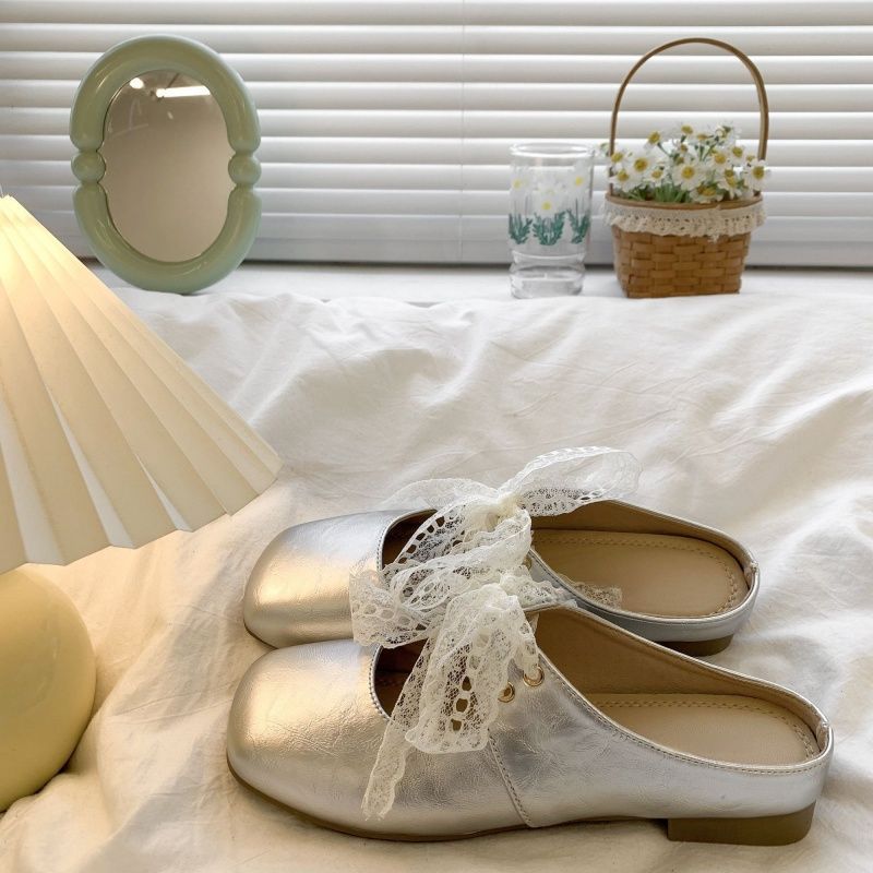 Damen elegante Mules mit dekorativer Schleifenverzierung R&B
