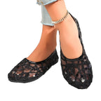 Damen Ballerinas mit funkelndem Strass und luftiger Netzstruktur R&B