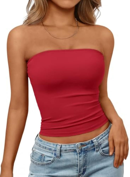 Damen Bandeau-Oberteil aus elastischem Material mit figurbetontem Schnitt R&B