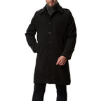 Herren langer Wollmantel mit klassischem Schnitt und praktischen Taschen