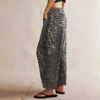 Damen Leichte Sommerhose im Leopardenmuster R&B