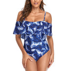 Damen Einteiliger Badeanzug mit Rüschendetails und floralem Muster R&B
