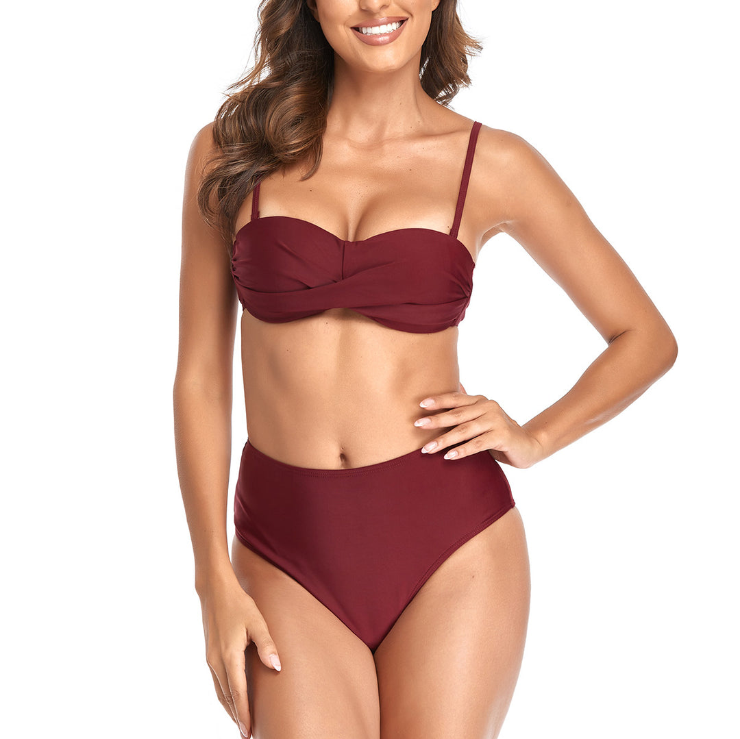 Damen Bikini-Set mit verspieltem Knotendesign und hohem Beinausschnitt R&B