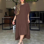 Damen lässiges Leinenkleid mit voluminösen Ärmeln R&B