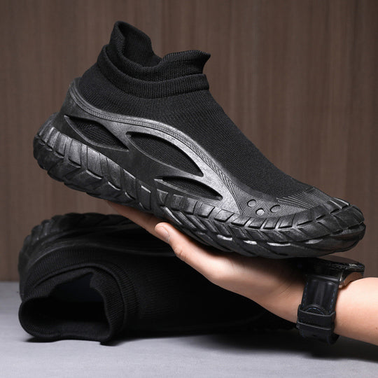 Damen Sportliche High-Top Sneaker mit atmungsaktivem Strickmaterial R&B