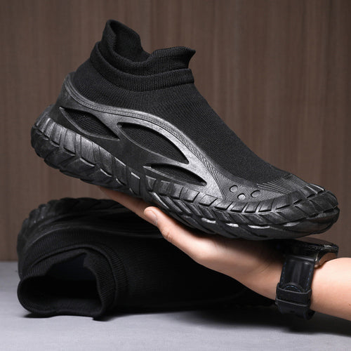 Damen Sportliche High-Top Sneaker mit atmungsaktivem Strickmaterial R&B