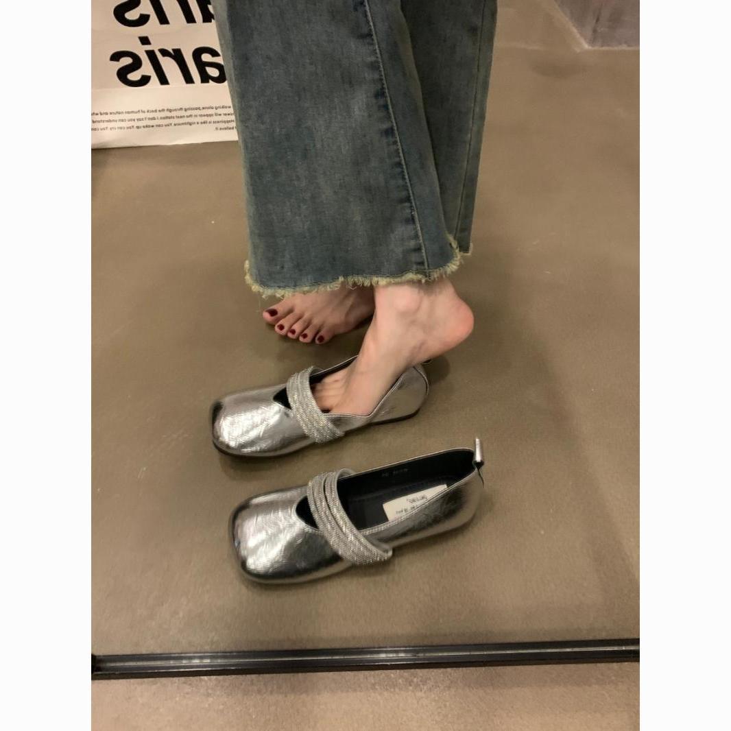 Damen elegante Ballerinas mit verzierten Riemchen R&B