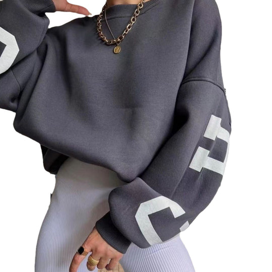Damen Oversized Sweatshirt mit grafischen Akzenten R&B
